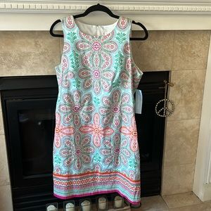 London Times cotton/spandex sheath style dress